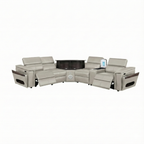 Nova Modern Style Sectional with Console, Wedge, and Bluetooth