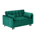 Convertible Velvet Sofa Bed with Storage Pockets - Multiple Colors
