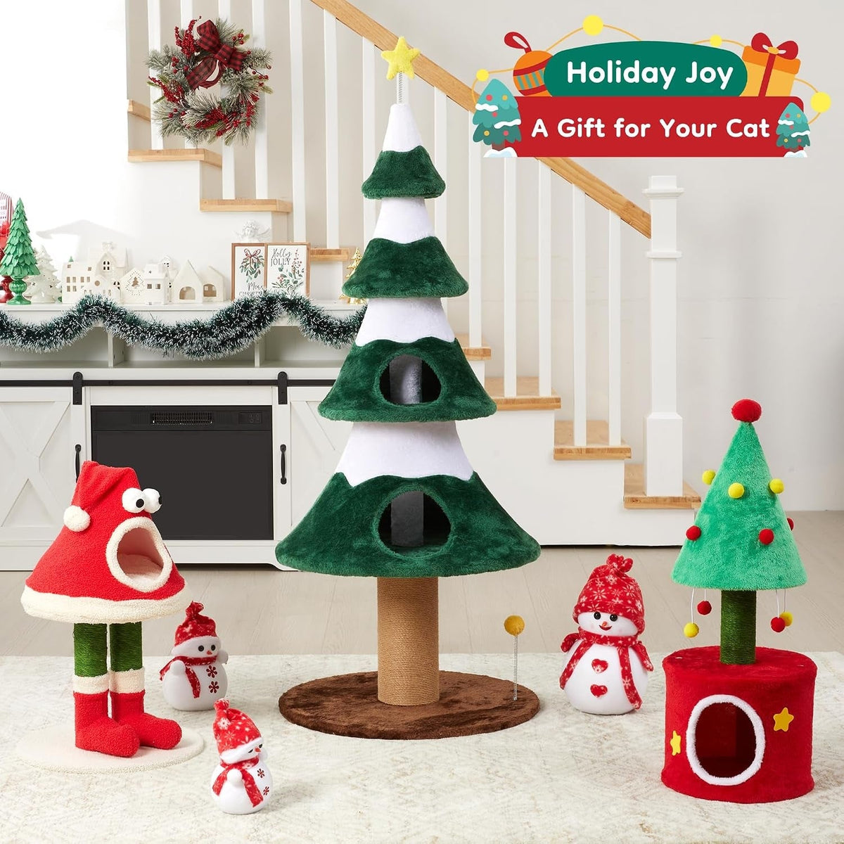 62" Cat Tree with Heavy Duty Base - Multi-Level Cat Furniture