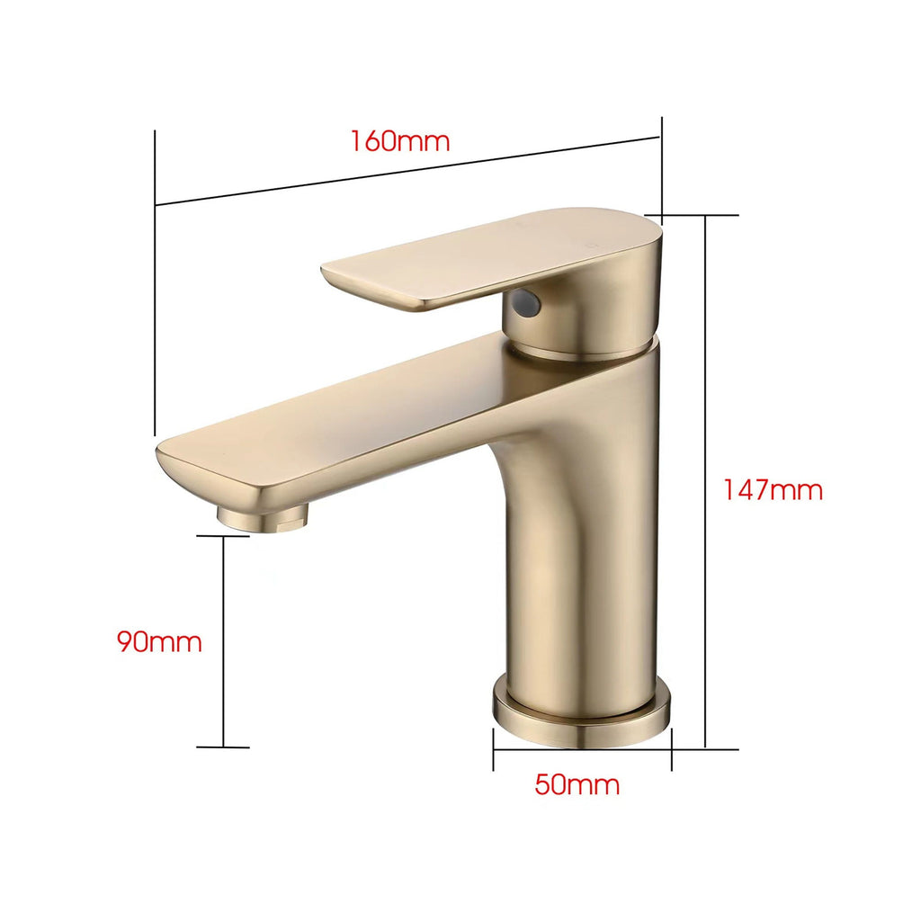 Modern Bathroom Sink Faucet with Single Handle - Gold or Black