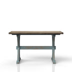 Aqua Blue X-Base Counter Height Dining Table with Solid Wood Construction