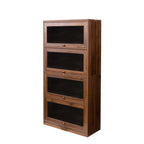 Contemporary Bookcase with Glass Doors and Dustproof Storage - Clear Glass