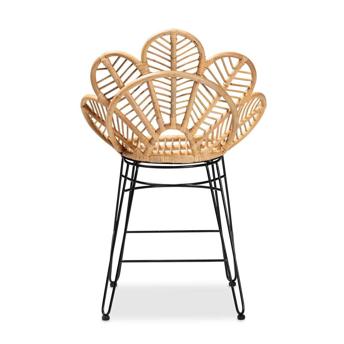 GigaTech Counter Stool with Ergonomic Footrest - Natural Rattan
