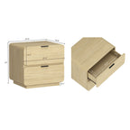 Modern Nightstand with Two Drawers - Chrystie - Black or Light Brown