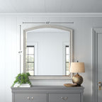 Antique Gray Mirror with Wood and Glass Construction - Gray