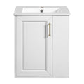 Wall Mounted Bathroom Cabinet with Side Shelf and Sink - White