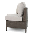 Pt Limon Modern Outdoor Single Sofa with Iron Frame – Pearl Silver or Light Brown
