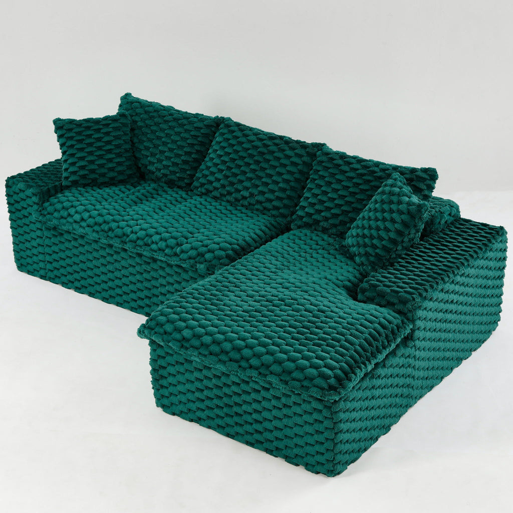 Convertible Modular Sectional Sofa with Twin Seat and Chaise - Multiple Colors