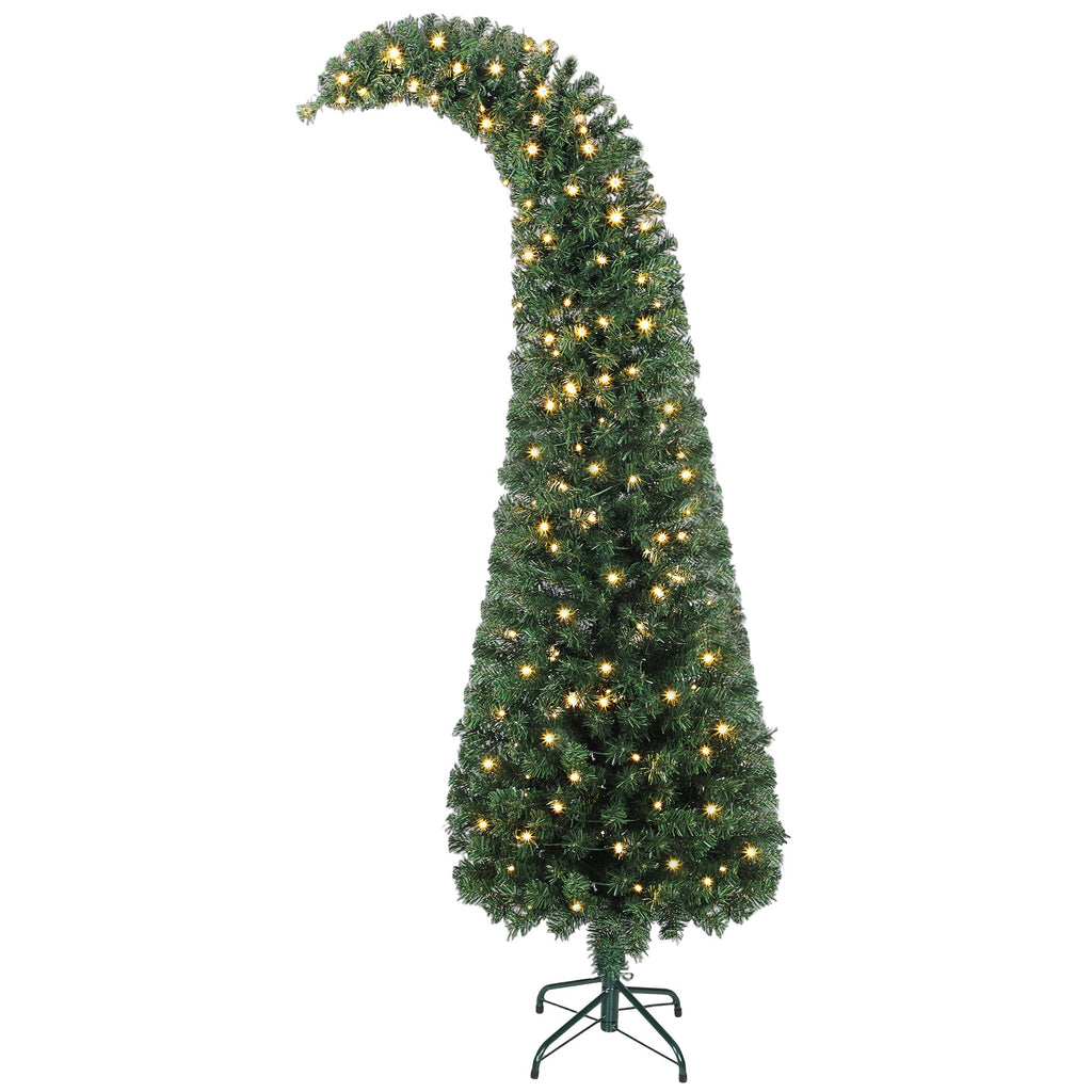 6 ft Prelit Whimsical Christmas Tree with 200 Lights - Bent Top