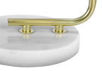 White Marble Table Lamp with Fabric Shade - Contemporary - White