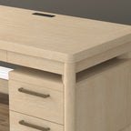 Tan Wood Writing Desk with Spacious Surface - 58 Inch