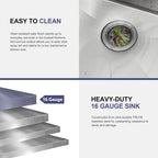 33 Inch Topmount Kitchen Sink with Single Bowl - Stainless Steel