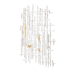 Iron Wall Decor with Geometric Design - White / Gold