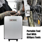 899 Piece Home Repair Tool Set with Rolling Toolbox - Pearl Silver or Black