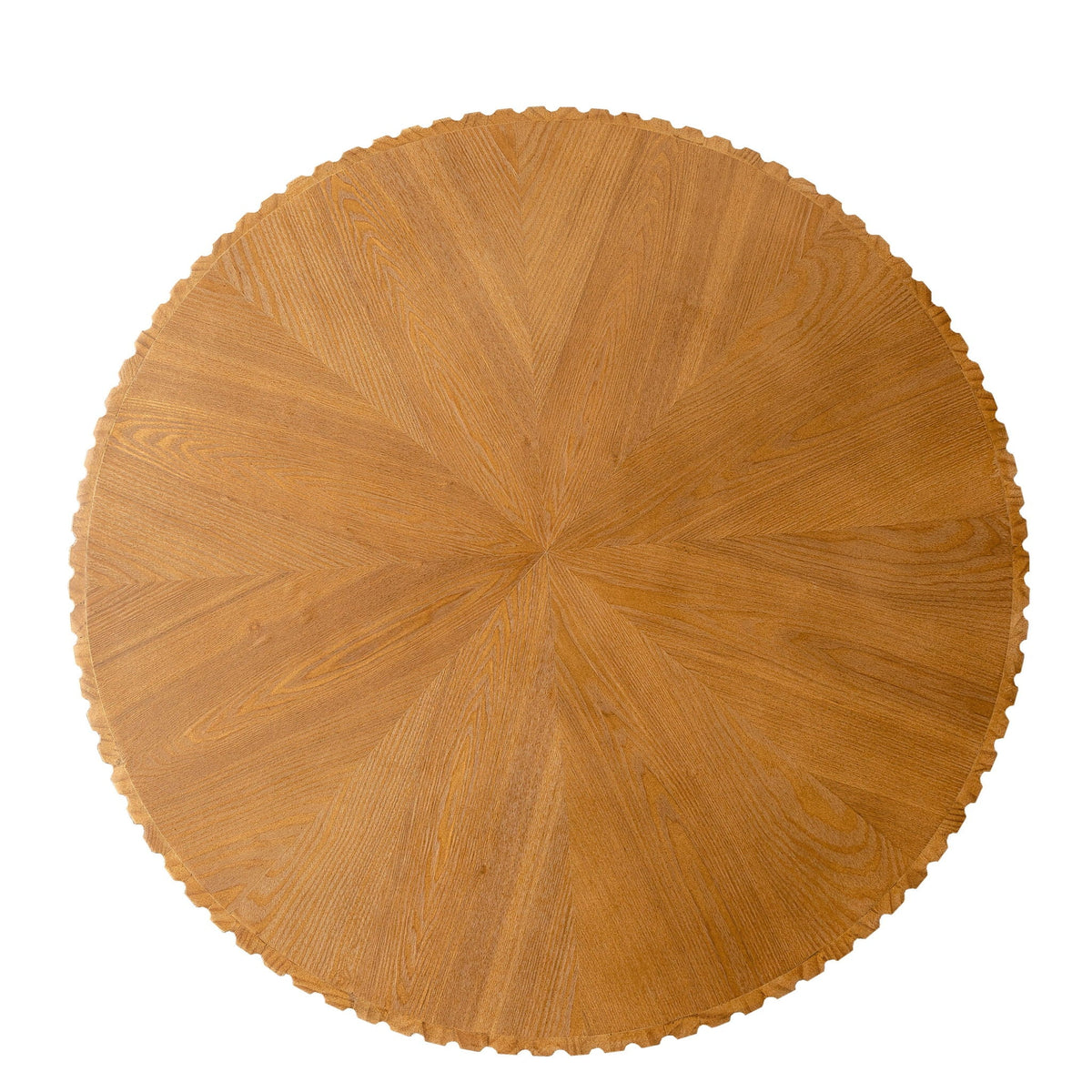 Round Retro Coffee Table with Solid Wood Legs