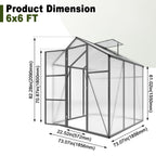 Windproof Greenhouse with Raised Base - Polycarbonate Panels - Black