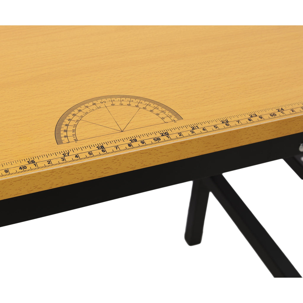Portable Folding Work Table with Measuring Tape and Angle Finder - Black