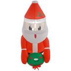 Christmas Inflatable Hanging Santa Claus with Wreath - Red & White
