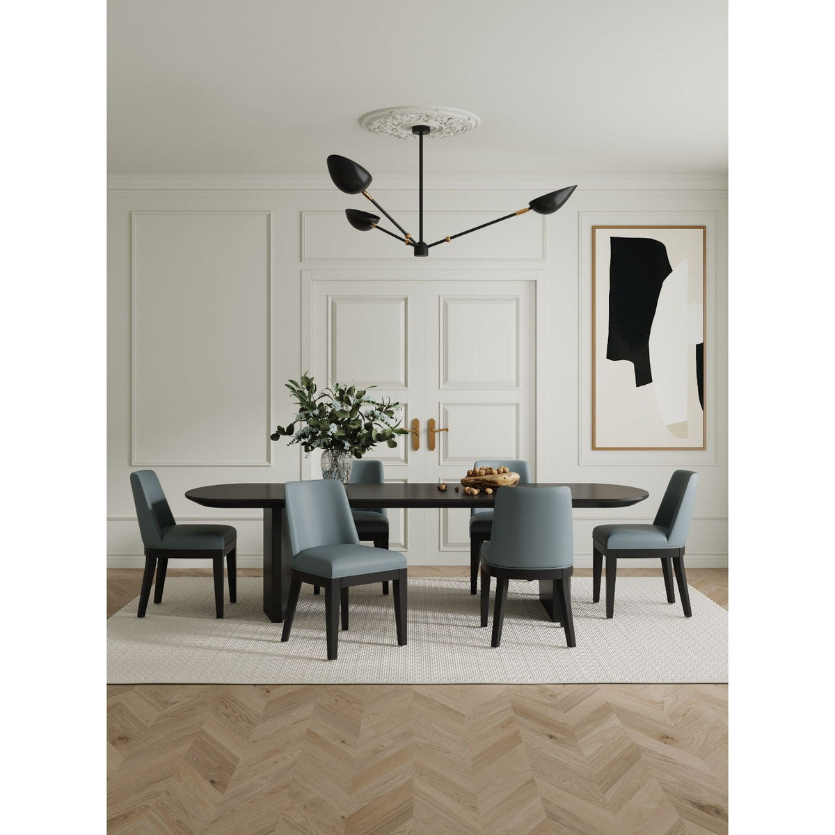 Upholstered Dining Chair Set with Solid Beech Frame - Dark Gray or Gray