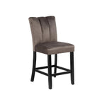 Upholstered Counter Height Chair Set with Fabric Upholstery - Black / Brown