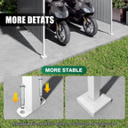 Outdoor Pergola Bike Storage Shed with Galvanized Steel Roof - Gray