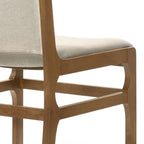 Contemporary Dining Chair Set with Upholstered Fabric Seats - Light Brown