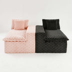 Multifunctional 4-Seater Stationary Sofa with Adjustable Layout - Pink & Black