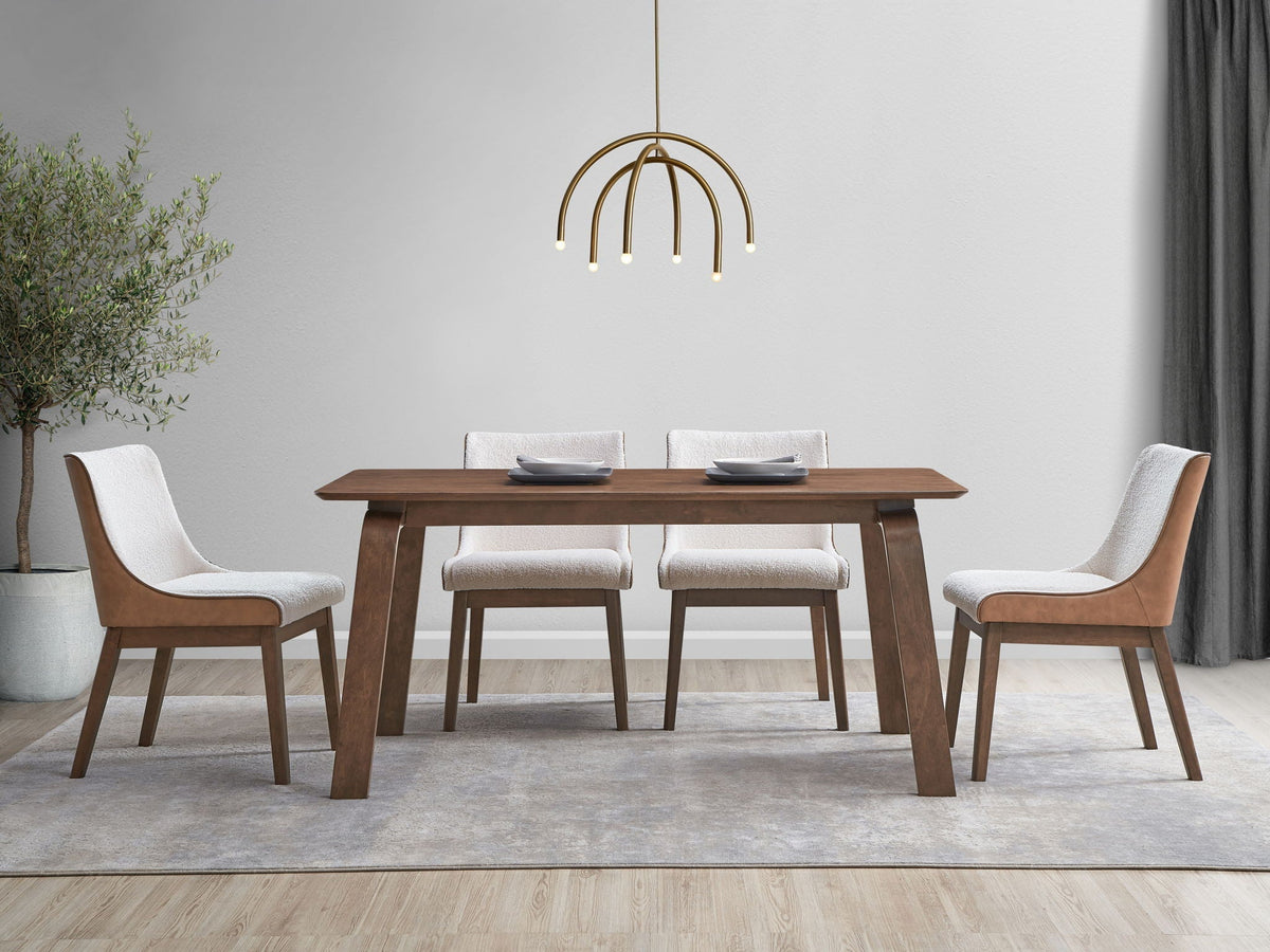 Walnut 5 Piece Dining Room Set with Side Chairs - Ginny Collection