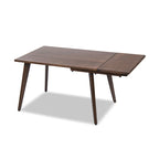 Capri 47-78.5" Solid Red Oak Dining Table with Extending Leaves - Dark Brown or Brown