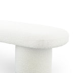 Ivory Upholstered Bench with Boucle Fabric - Randolph