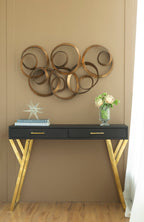 Gold SerethaLeaf Wall Decor with Elegant Leaf Motif - 38.4" W x 21.8" D