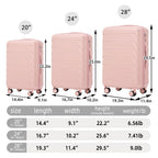 3 Pieces Set Spinner Wheel Luggage With Combination Lock