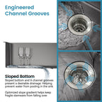 Stainless Steel Kitchen Sink with Single Bowl Undermount - Satin Finish
