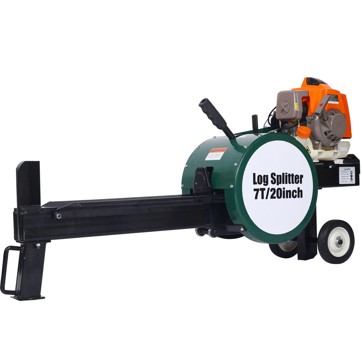 Portable Double Flywheel Electric Log Splitter 7 Ton with Auto Return - Gray