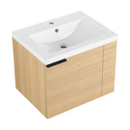 Modern Bathroom Vanity with Side Storage - Light Brown or White
