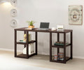 Mahogany Writing Desk with Storage Shelves - 60 Inch Wide