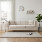 FX-P82B-BE Velvet 3-Seater Sofa