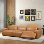 Triple Power Recliner Sofa with Three-Stage Reclining - Tan