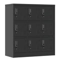 9 Door Employee Storage Locker with Card Slot - Black