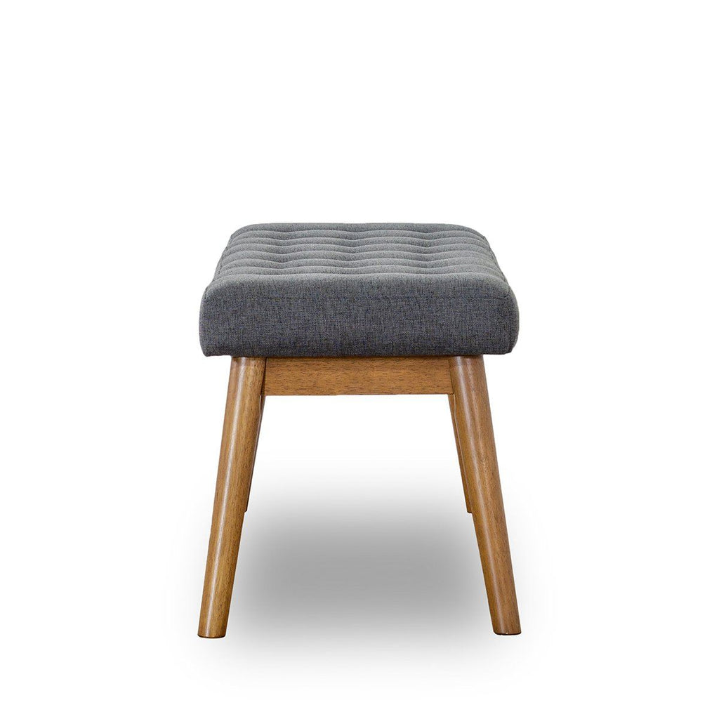 Modern Bench with Velvet Upholstery - Gray