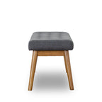 Modern Bench with Velvet Upholstery - Gray