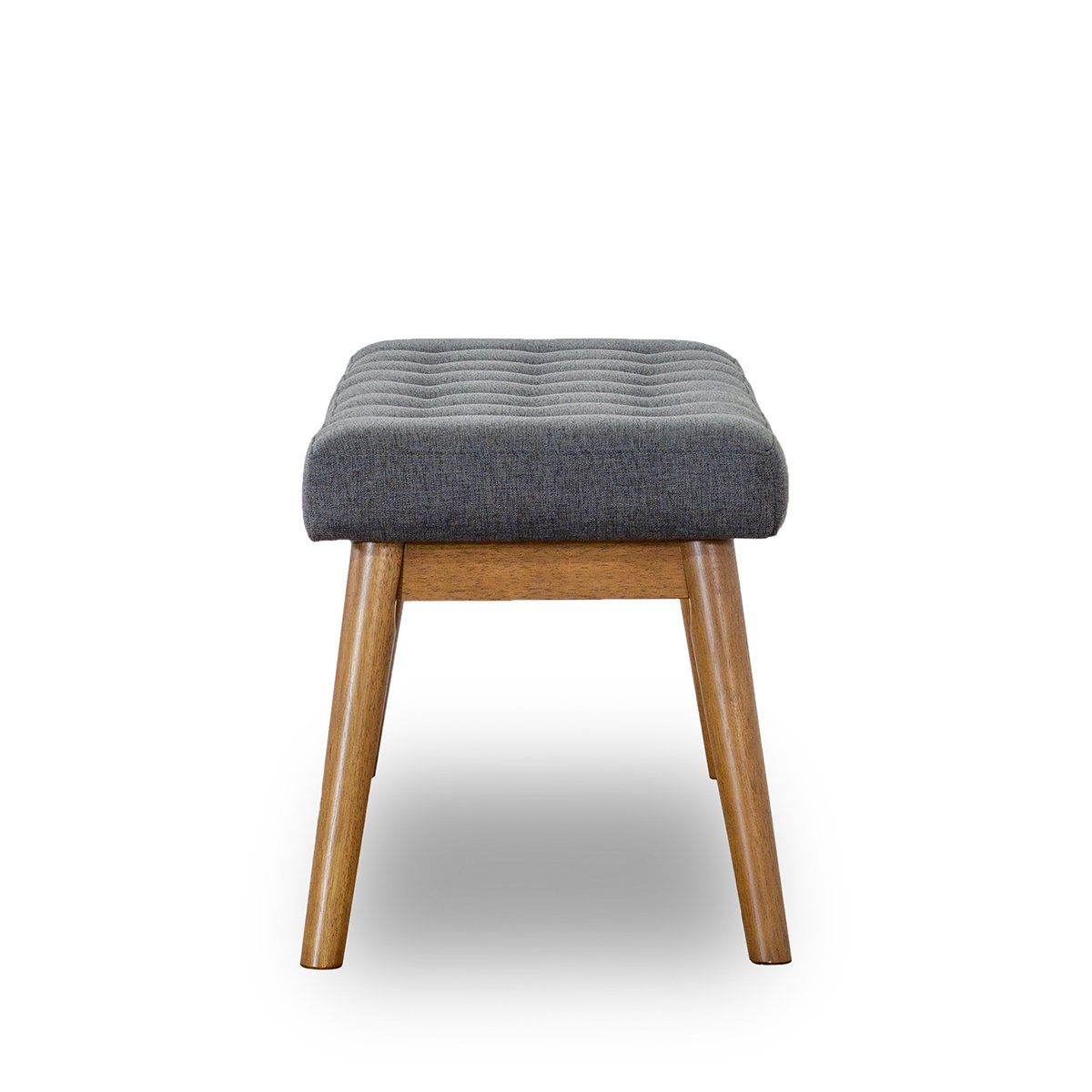 Modern Bench with Velvet Upholstery - Gray