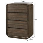 Mid-Century Modern Wood Accent Chest with Rounded Edges - Brown