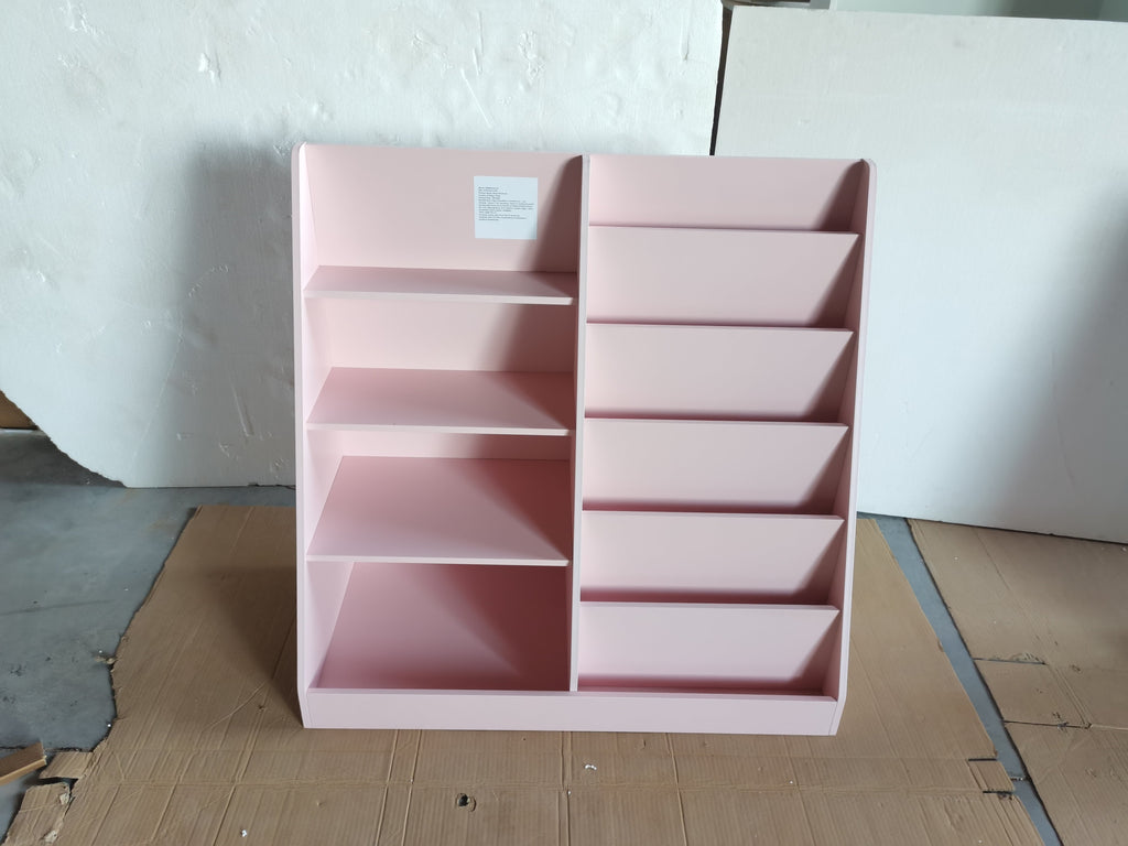 Kids Bookshelf and Toy Storage Organizer with 4 Tiers - Pink