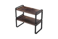 2-Tier Adjustable Storage Shelves with MDF & Metal Frame - Rustic Wood Look