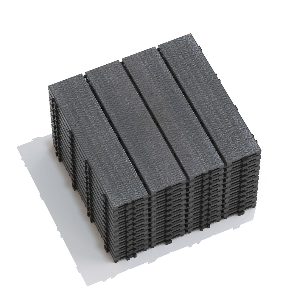 Weather Resistant Interlocking Deck Tiles - Light Brown or Dark Gray
