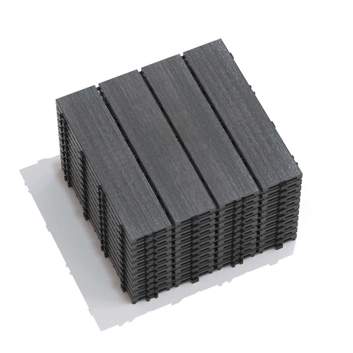 Weather Resistant Interlocking Deck Tiles - Light Brown or Dark Gray