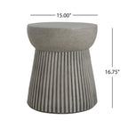 Outdoor Lightweight Concrete Side Table with Hourglass Design
