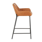 Industrial Fixed Height Counter Stool Set with Upholstered Seat - Multiple Colors