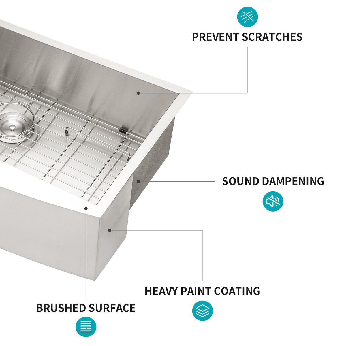 Farmhouse 36" Kitchen Sink with Apron Front - Brushed Nickel